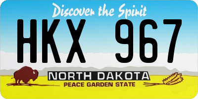 ND license plate HKX967