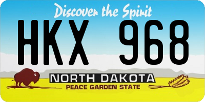 ND license plate HKX968