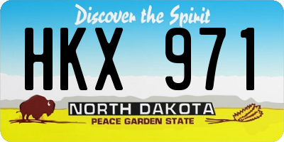 ND license plate HKX971