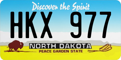 ND license plate HKX977