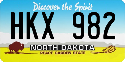 ND license plate HKX982