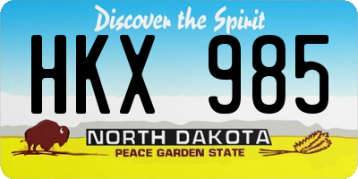 ND license plate HKX985