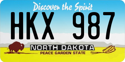 ND license plate HKX987