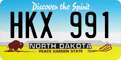 ND license plate HKX991