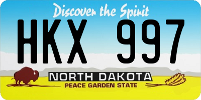 ND license plate HKX997