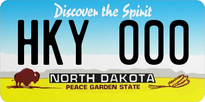 ND license plate HKY000