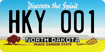 ND license plate HKY001