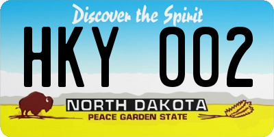 ND license plate HKY002