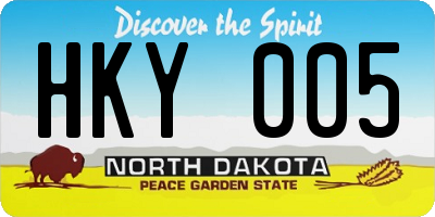 ND license plate HKY005