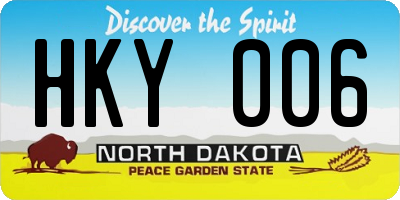 ND license plate HKY006