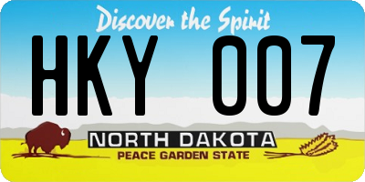 ND license plate HKY007