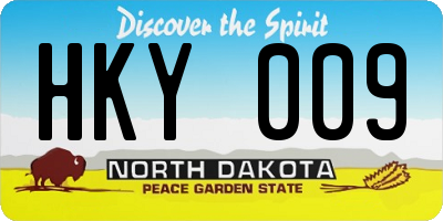 ND license plate HKY009