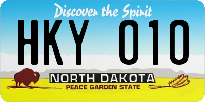 ND license plate HKY010