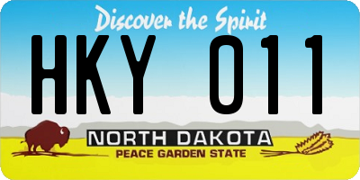 ND license plate HKY011