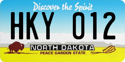 ND license plate HKY012