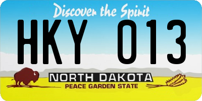 ND license plate HKY013