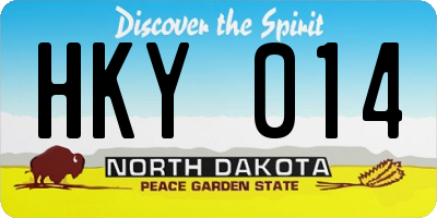 ND license plate HKY014