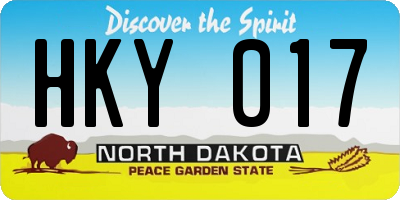 ND license plate HKY017