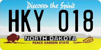 ND license plate HKY018