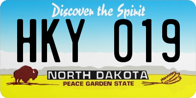 ND license plate HKY019