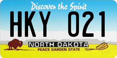 ND license plate HKY021