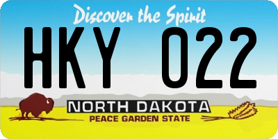 ND license plate HKY022