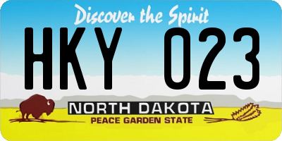 ND license plate HKY023