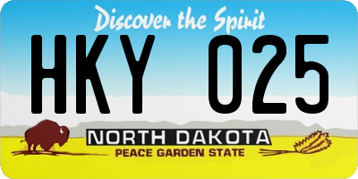 ND license plate HKY025