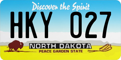 ND license plate HKY027