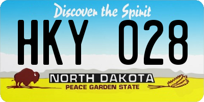 ND license plate HKY028