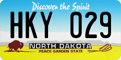 ND license plate HKY029