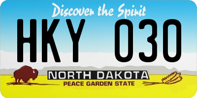 ND license plate HKY030