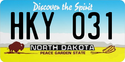 ND license plate HKY031