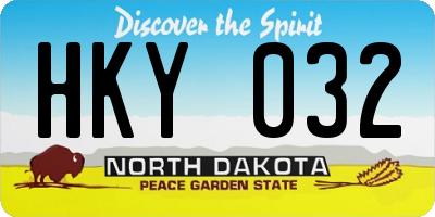 ND license plate HKY032