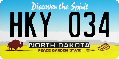 ND license plate HKY034