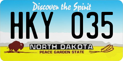 ND license plate HKY035