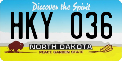 ND license plate HKY036
