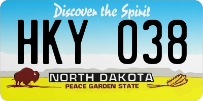 ND license plate HKY038