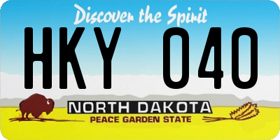 ND license plate HKY040