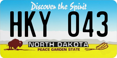 ND license plate HKY043