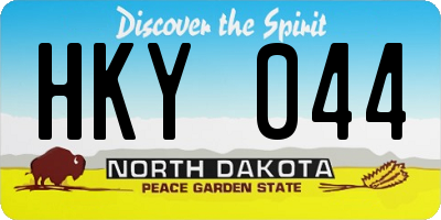 ND license plate HKY044