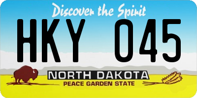 ND license plate HKY045