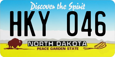 ND license plate HKY046