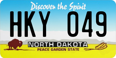 ND license plate HKY049