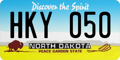 ND license plate HKY050