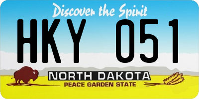 ND license plate HKY051