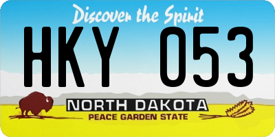 ND license plate HKY053