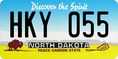 ND license plate HKY055