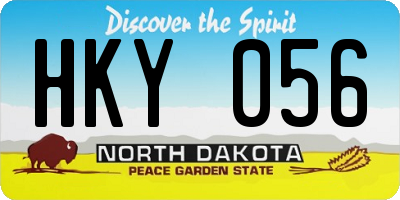 ND license plate HKY056