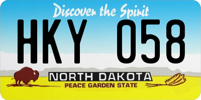 ND license plate HKY058